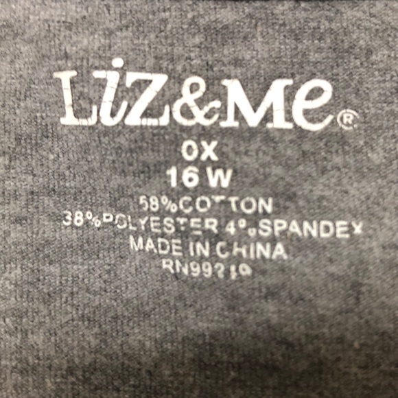 Gray Beaded T-Shirt Size 0X 16W Liz&Me - Picture 8 of 8